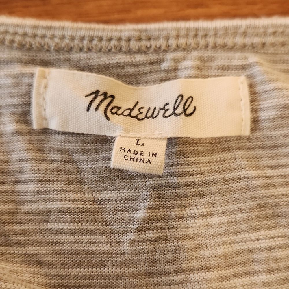 Like New Madewell Soft Striped Tank, Size L - Picture 3 of 5